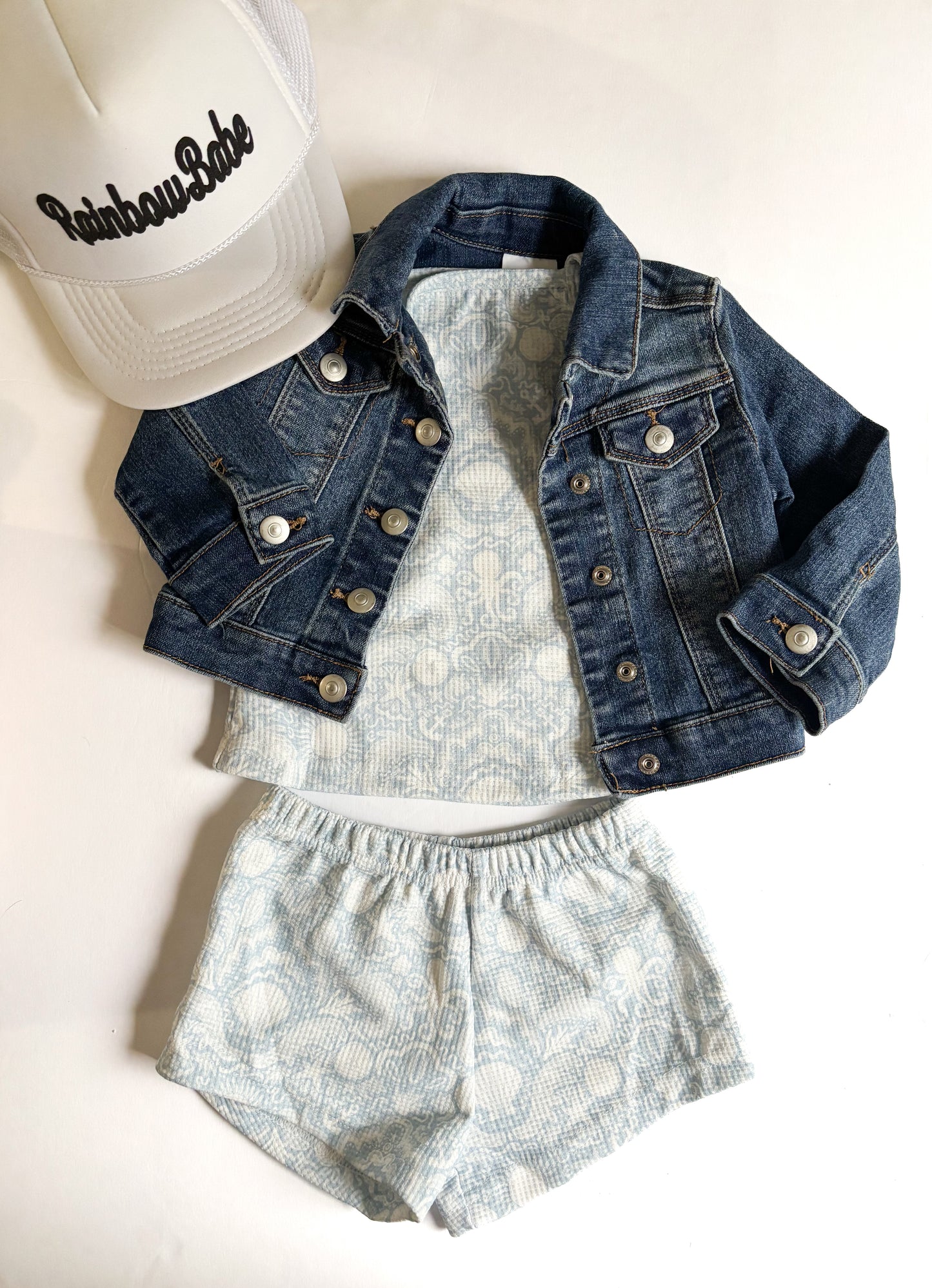 Waffle Knit Two Piece Set- Coastal Dream