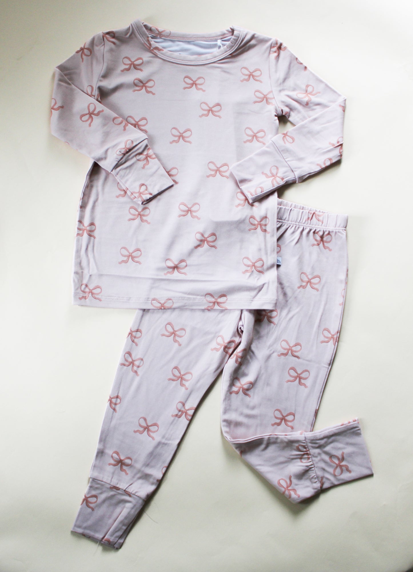Beige Bows Bamboo-Two Piece