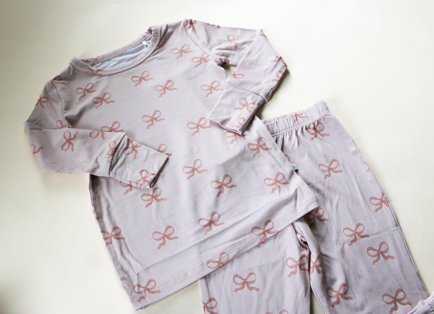 Beige Bows Bamboo-Two Piece
