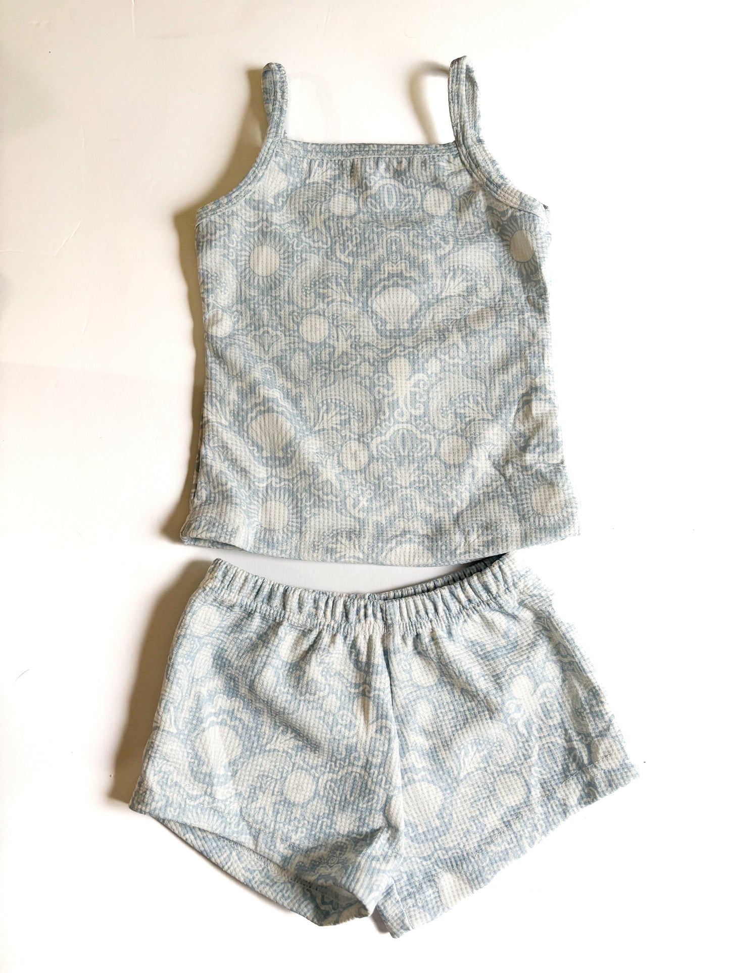 Waffle Knit Two Piece Set- Coastal Dream