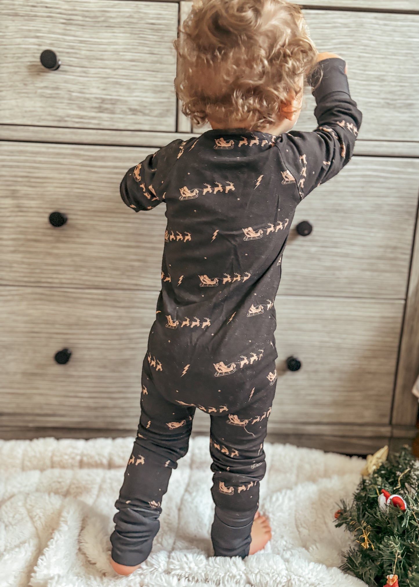 Rockin’ Santa - Bamboo Zip Romper