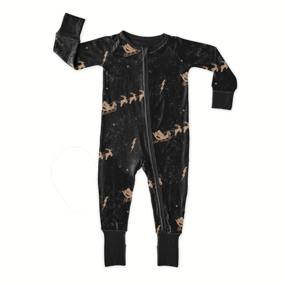 Rockin’ Santa - Bamboo Zip Romper LIMITED PRE ORDER