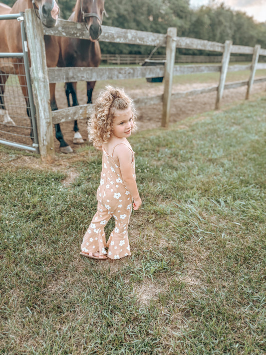 Floral Jumpsuit - Tan