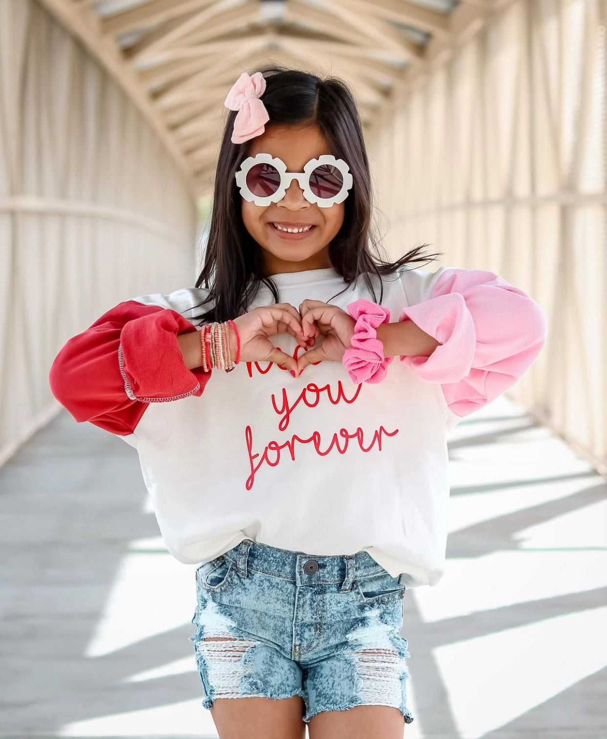 Heart You Toddler Colorblock Crewneck