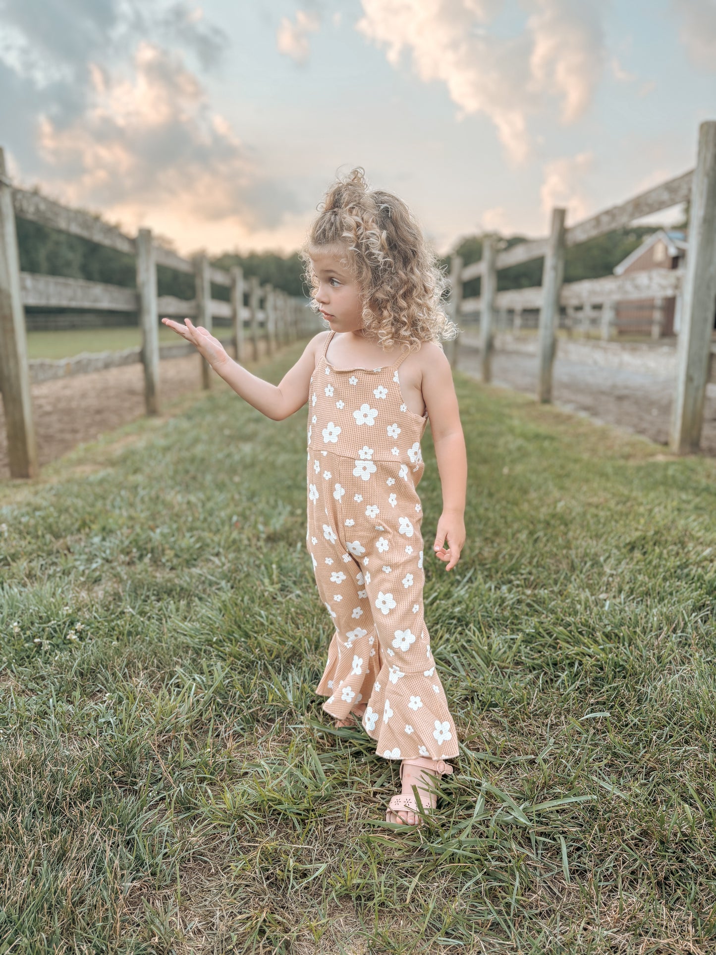 Floral Jumpsuit - Tan