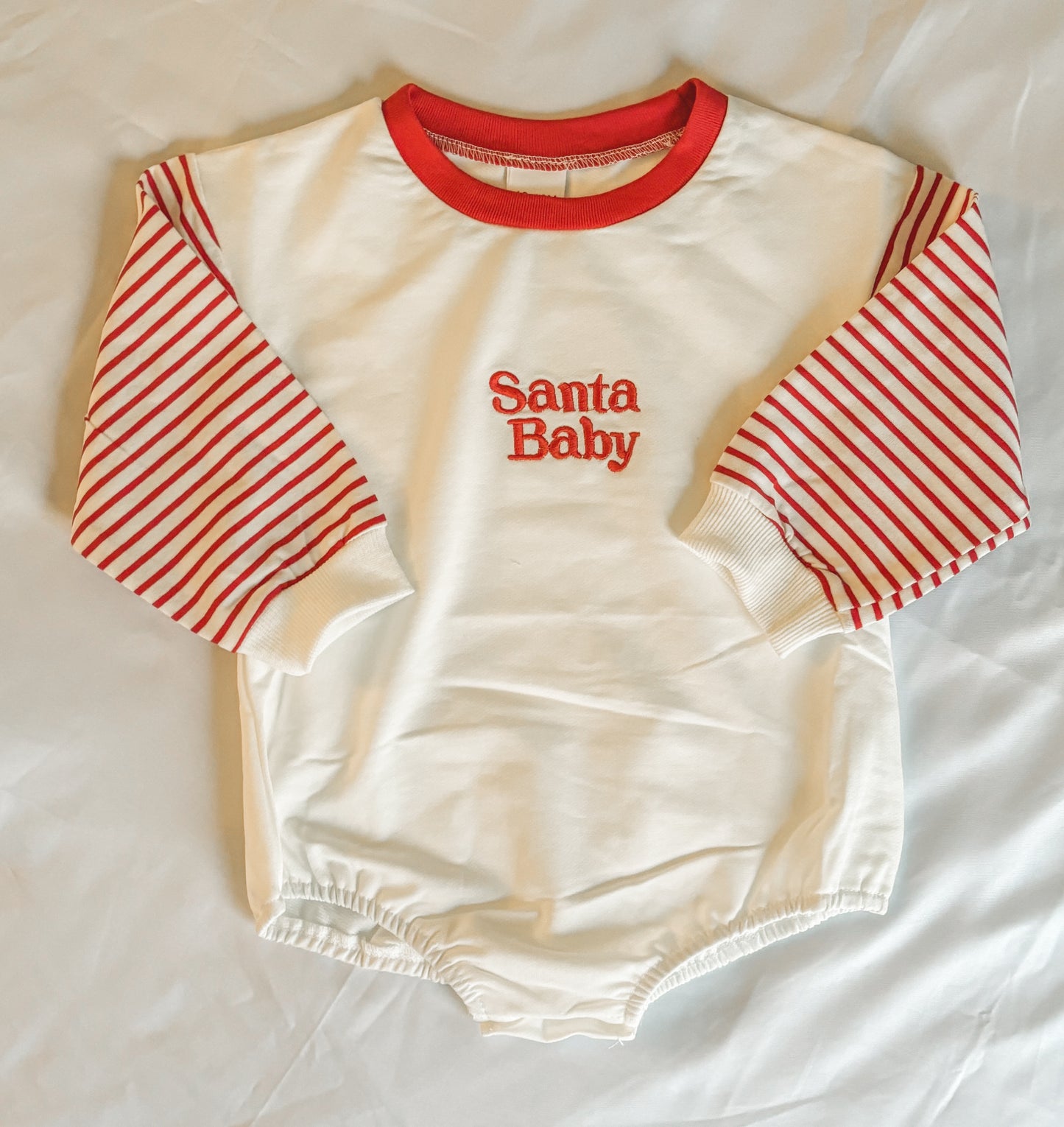 White Santa Baby Bubble Romper