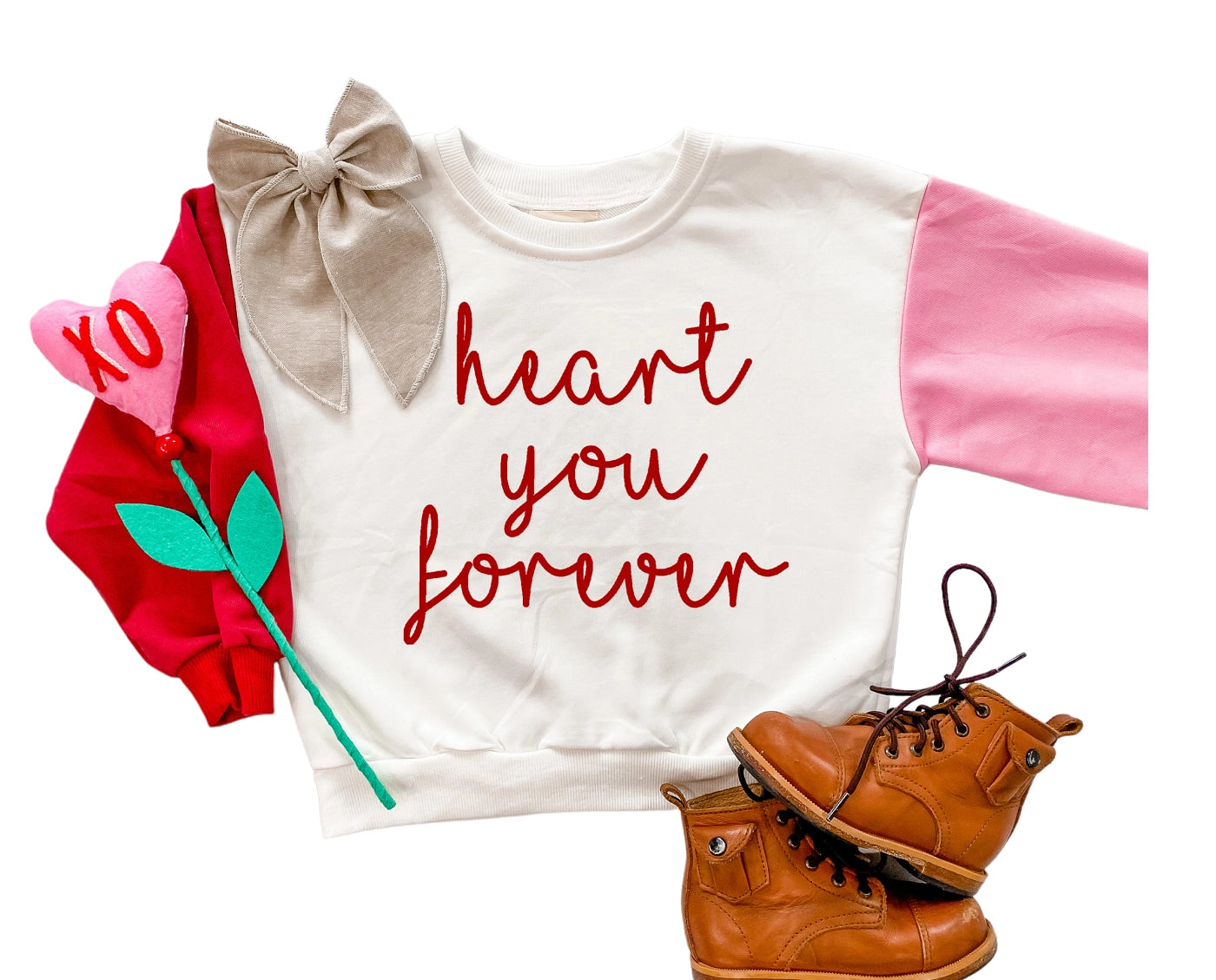 Heart You Toddler Colorblock Crewneck