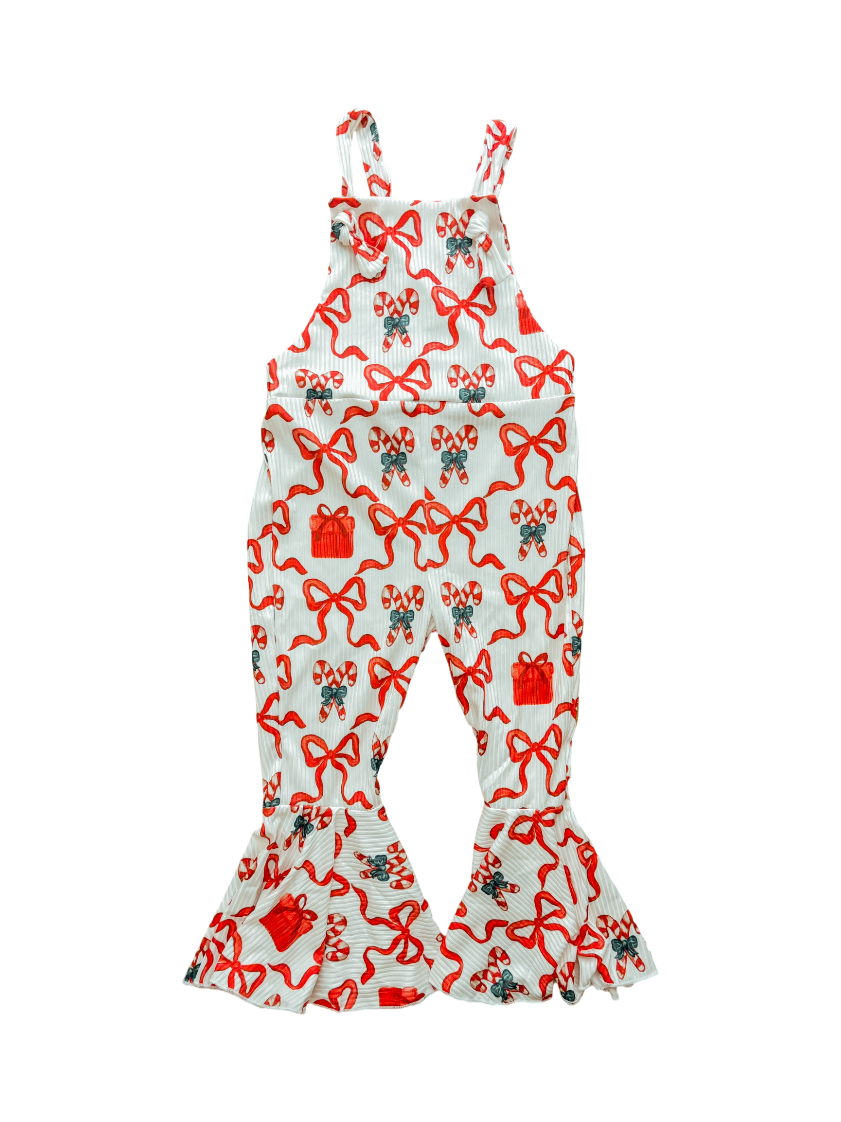 Candy Cane Ribbon Knot Romper