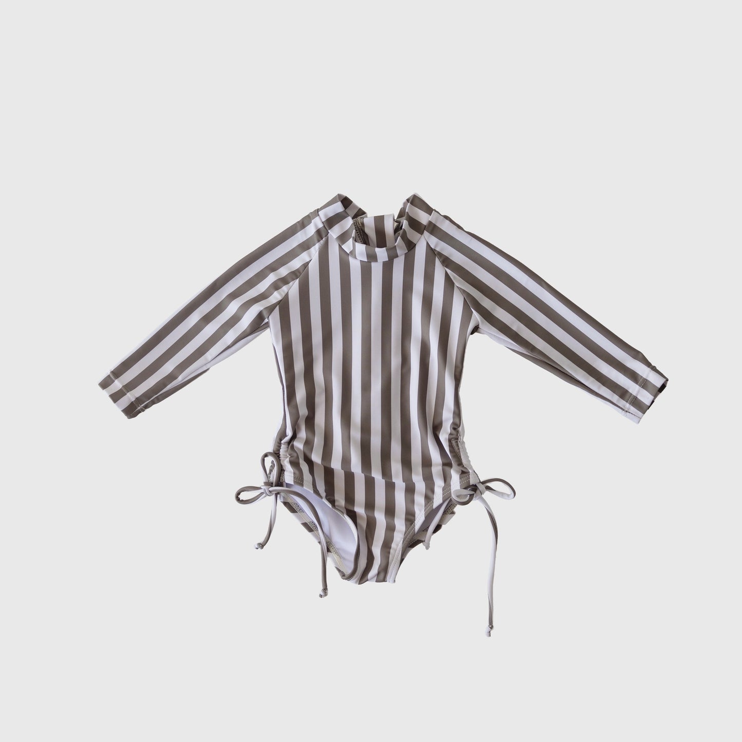 Girl's Long Sleeve Swimsuit | Olive Stripe