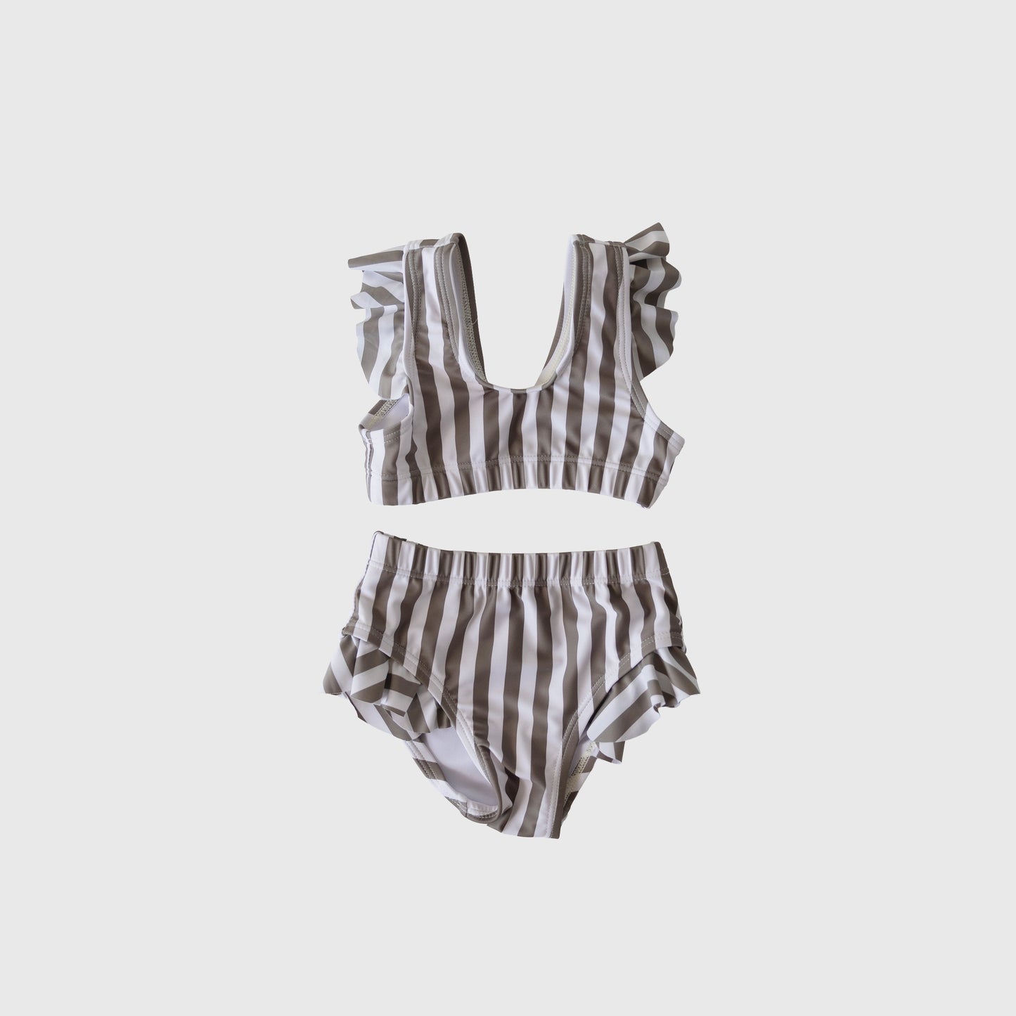 Girl's Two Piece Swimsuit | Olive Stripe