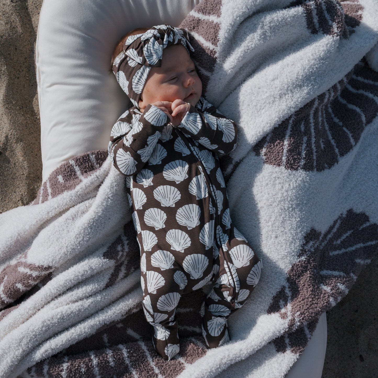 Bamboo Zip Pajamas | Seashells