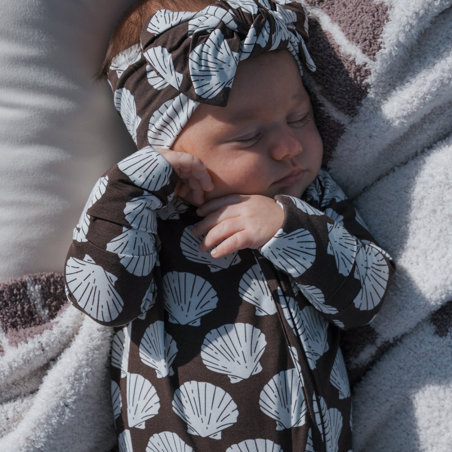 Bamboo Zip Pajamas | Seashells